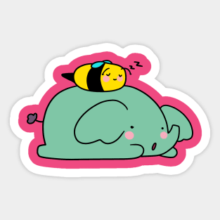 Sleepy Bee and Elephant Sticker